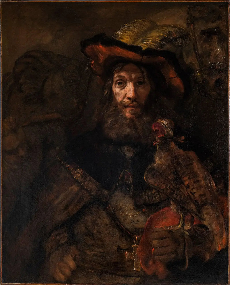 De man met de valk (misschien Sint Bavo) - Rembrandt