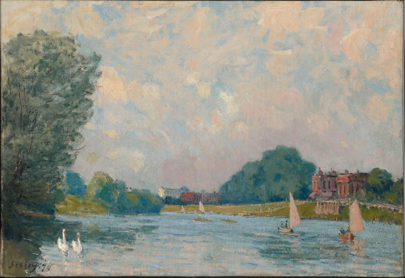 De Theems bij Hampton Court - Alfred Sisley