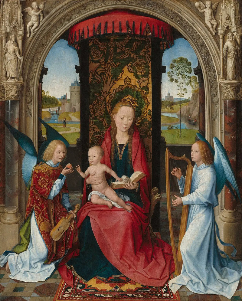 De Maagd met Kind met engelen - Hans Memling
