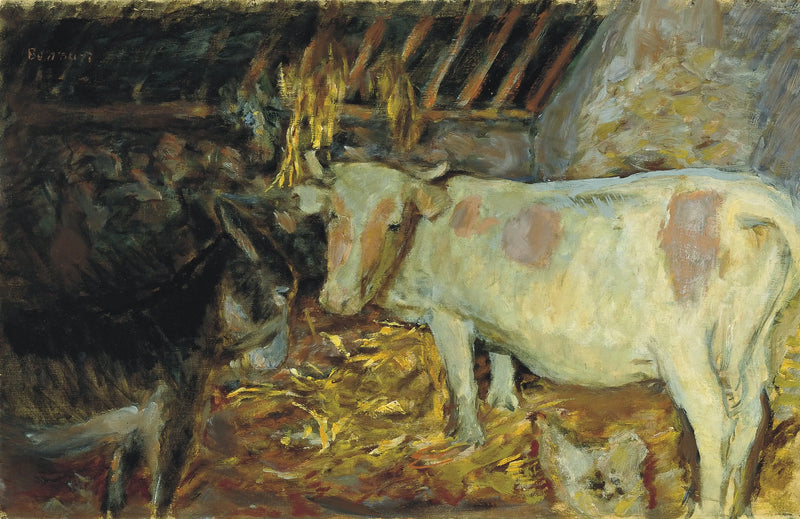 De schuur (koe in de stal) - Pierre Bonnard