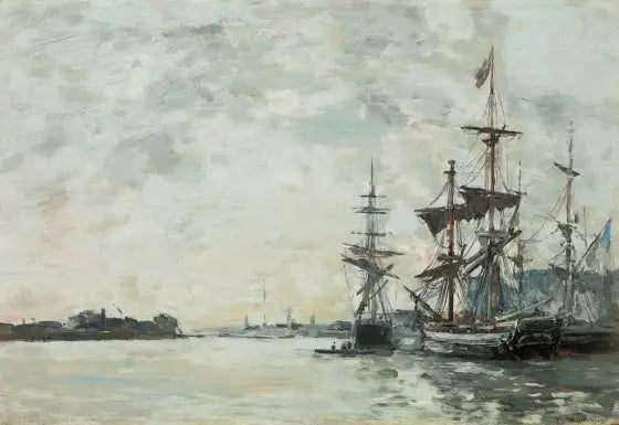 Le Havre, schepen voor anker in de haven - Eugène Boudin