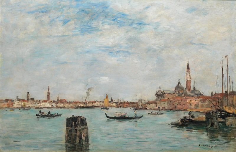 Het kanaal van Giudecca en San Giorgio Maggiore, Venetië - Eugène Boudin