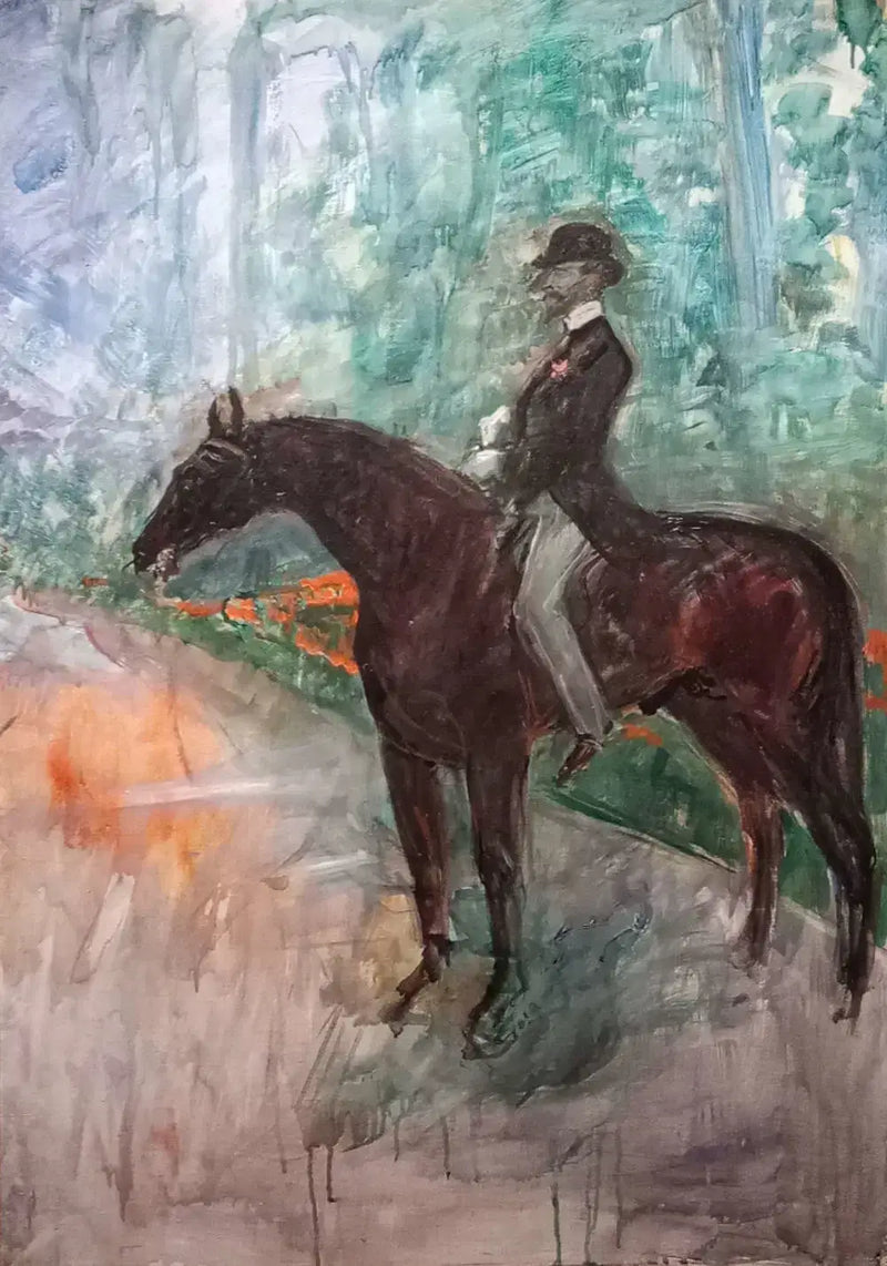 De graaf van Toulouse-Lautrec te paard - Henri de Toulouse-Lautrec