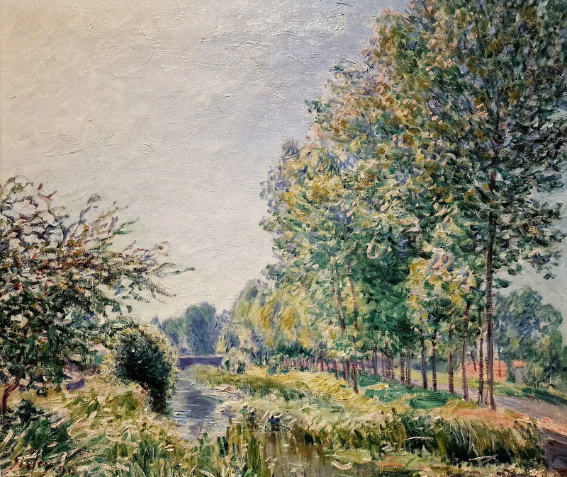De oevers van de Orvanne. Ochtendeffect - Alfred Sisley