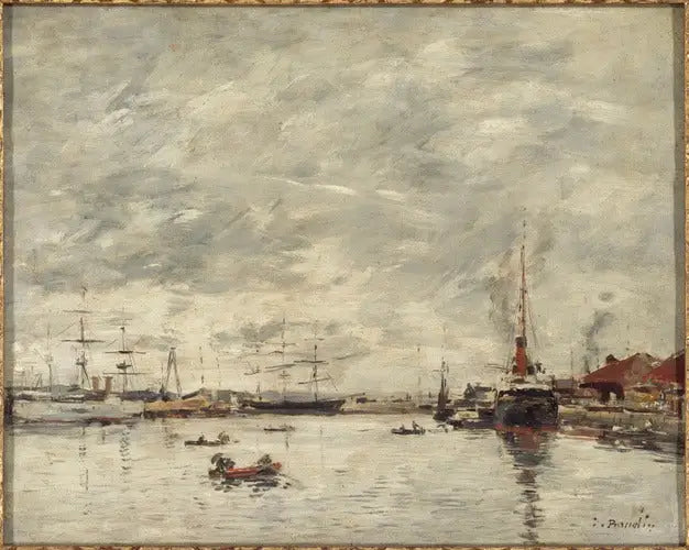 Marine bij grijs weer - Eugène Boudin