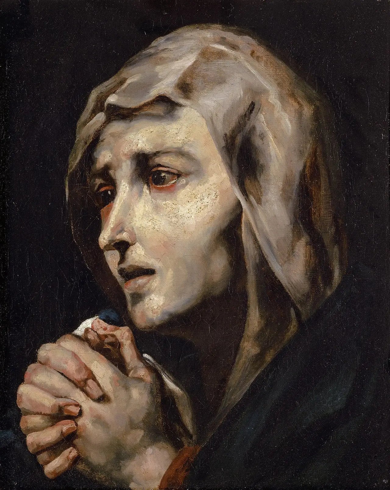 Reproduction du tableau « Mater dolorosa, copie d'après Ribera - Théodore Géricault » par Alpha Reproduction en peinture à l’huile