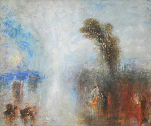 Neapolitaanse Vissersmeisjes Verrast Tijdens het Badderen bij Maanlicht - J. M. W. Turner