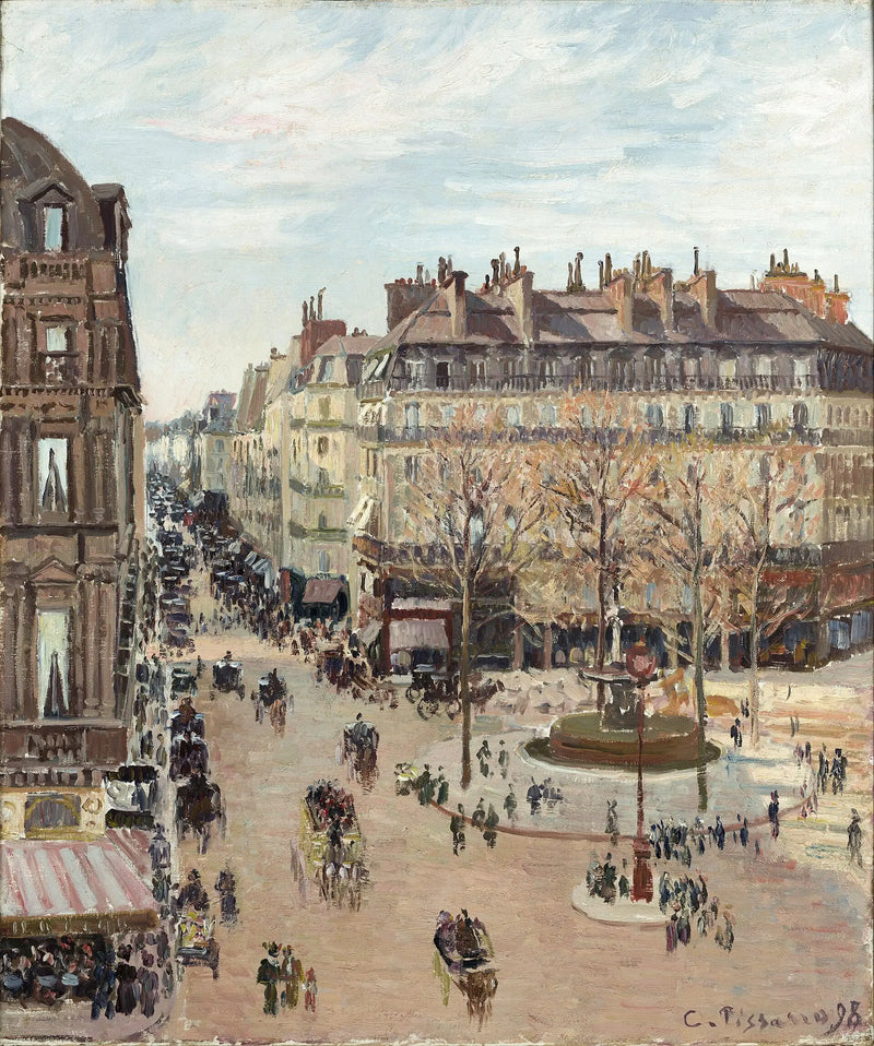 Parijs, Rue Saint-Honoré, Zonneffect, Middag - Camille Pissarro