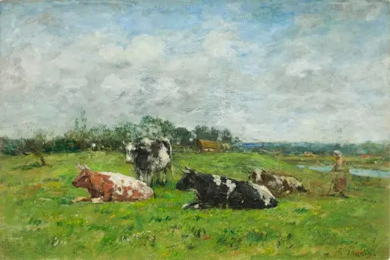 Weide in Normandië - Eugène Boudin