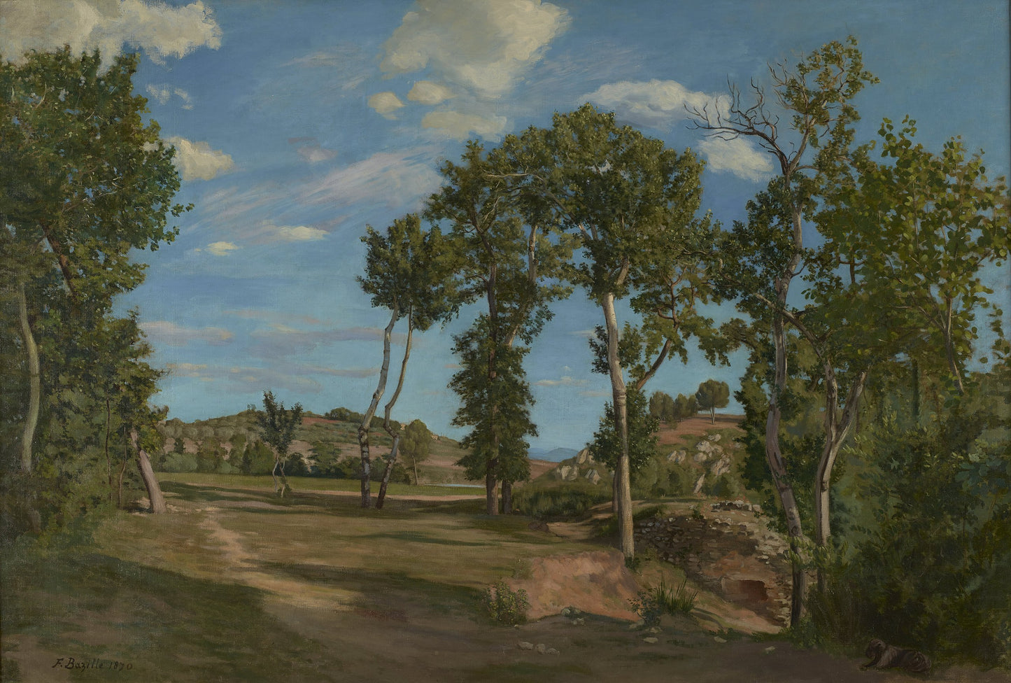 Landschap aan de oever van de Lez - Frédéric Bazille
