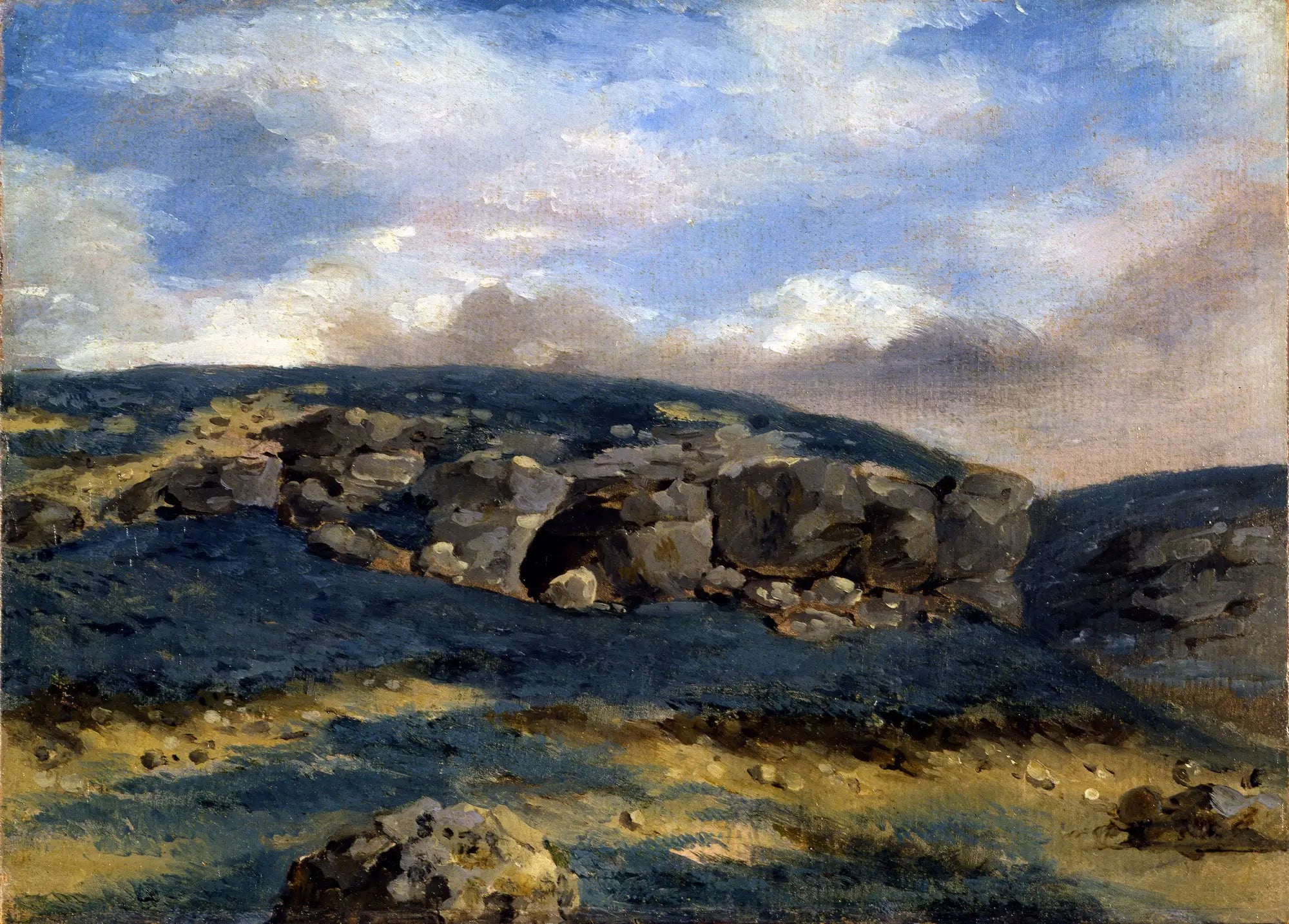 Reproduction du tableau « Paysage aux rochers - Eugène Delacroix » par Alpha Reproduction en peinture à l’huile