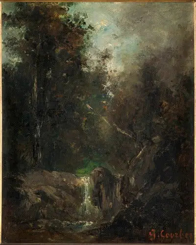 Landschap met waterval - Gustave Courbet