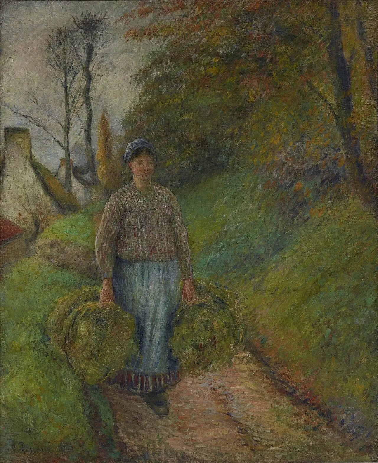 Reproduction du tableau « Paysanne portant deux balles de foin - Camille Pissarro » par Alpha Reproduction en peinture à l’huile