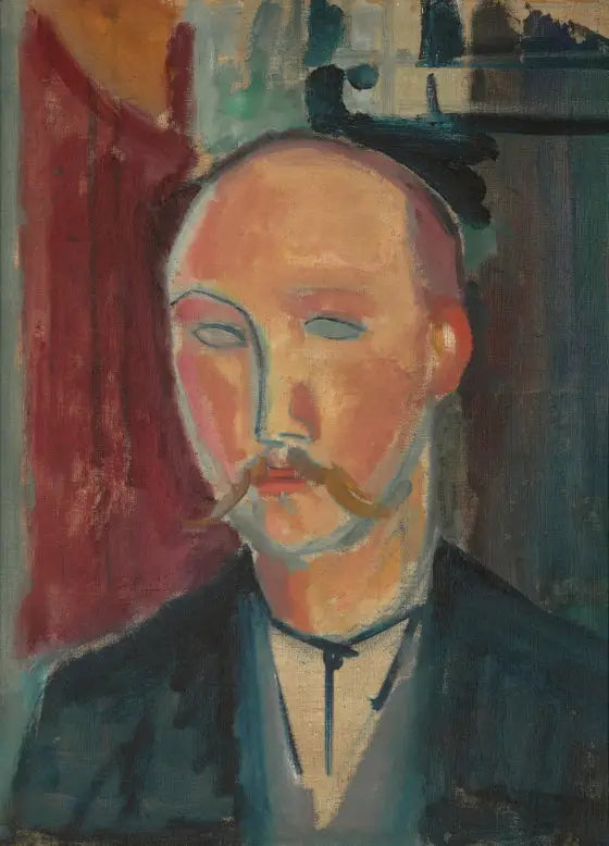 Portret van een man met snor - Amedeo Modigliani