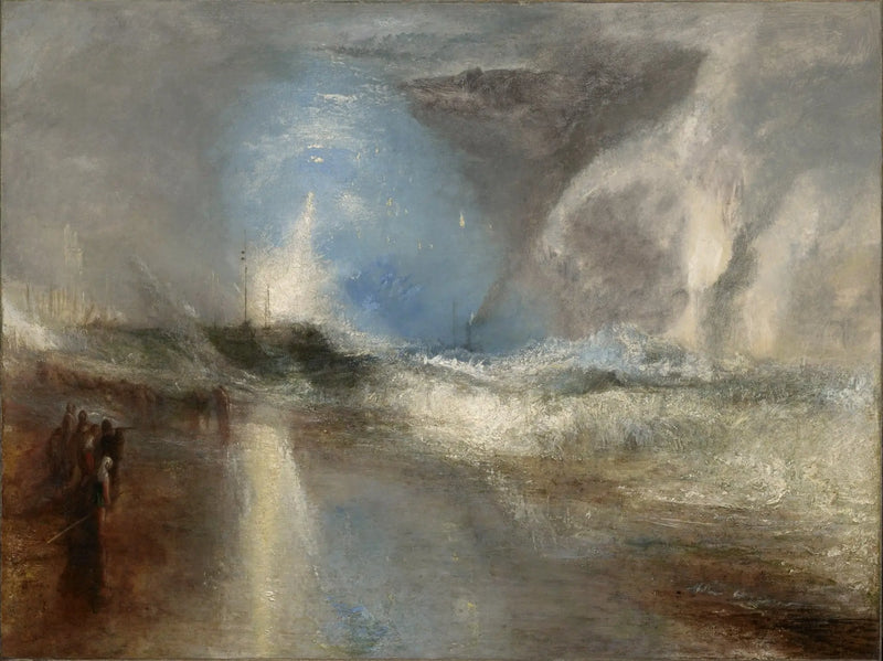 Raket en Blauwe Lichten (Dichtbij) om Stoombooten te Waarschuwen voor Ondiepten - J. M. W. Turner