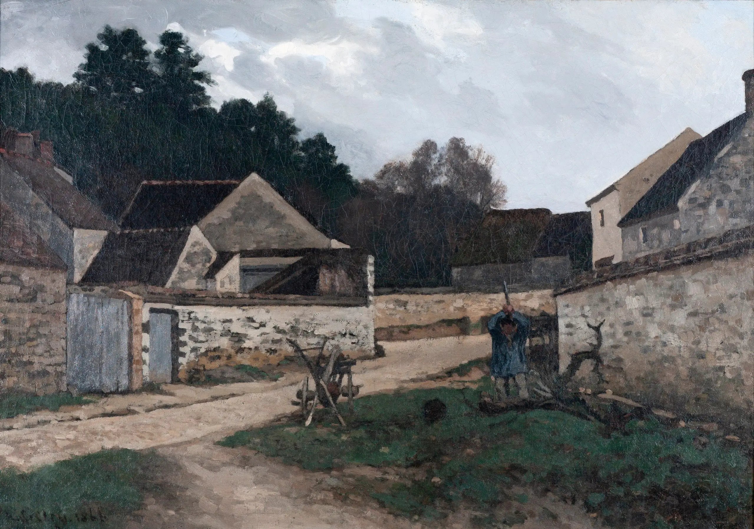 Reproduction du tableau « Rue de village à Marlotte, près de Fontainebleau - Alfred Sisley » par Alpha Reproduction en peinture à l’huile