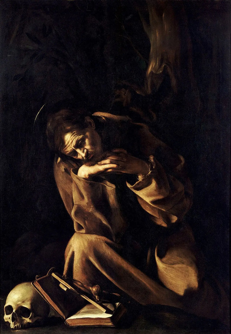 Sint Franciscus in meditatie over het kruis - Caravaggio