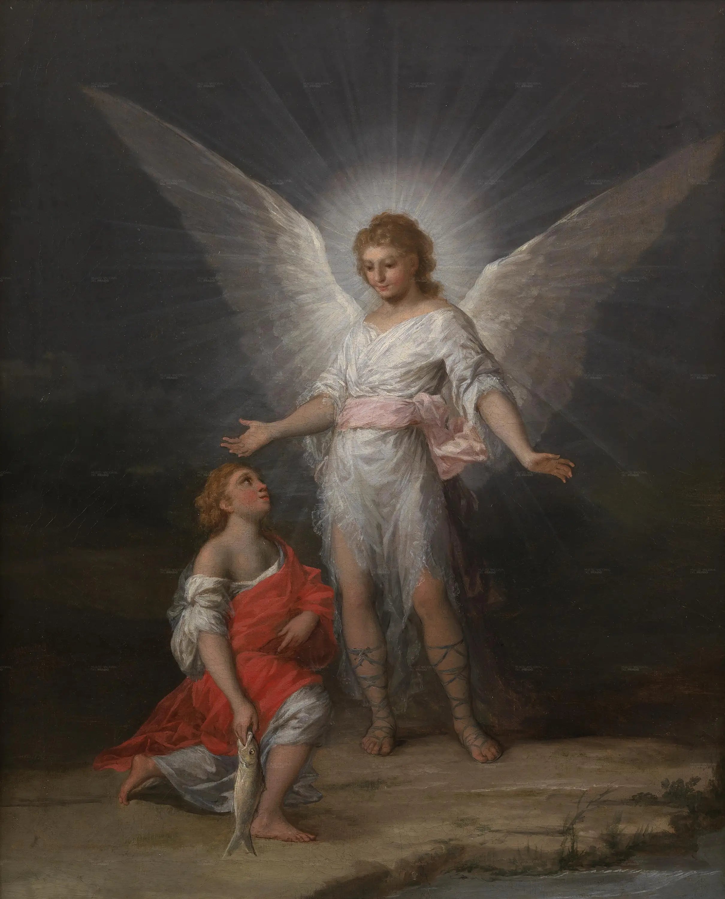 Reproduction du tableau « Tobias et l'ange - Francisco de Goya » par Alpha Reproduction en peinture à l’huile