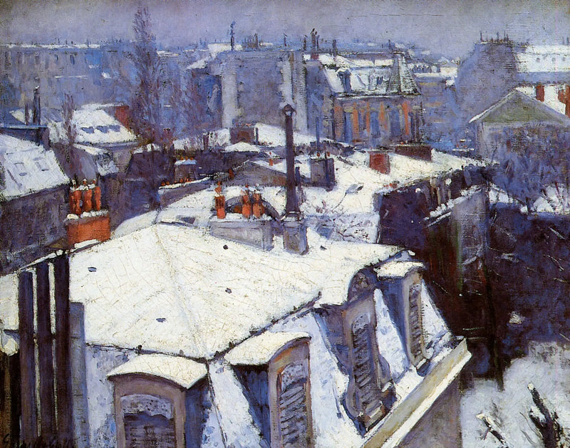 Sneeuwbedekte daken - Gustave Caillebotte