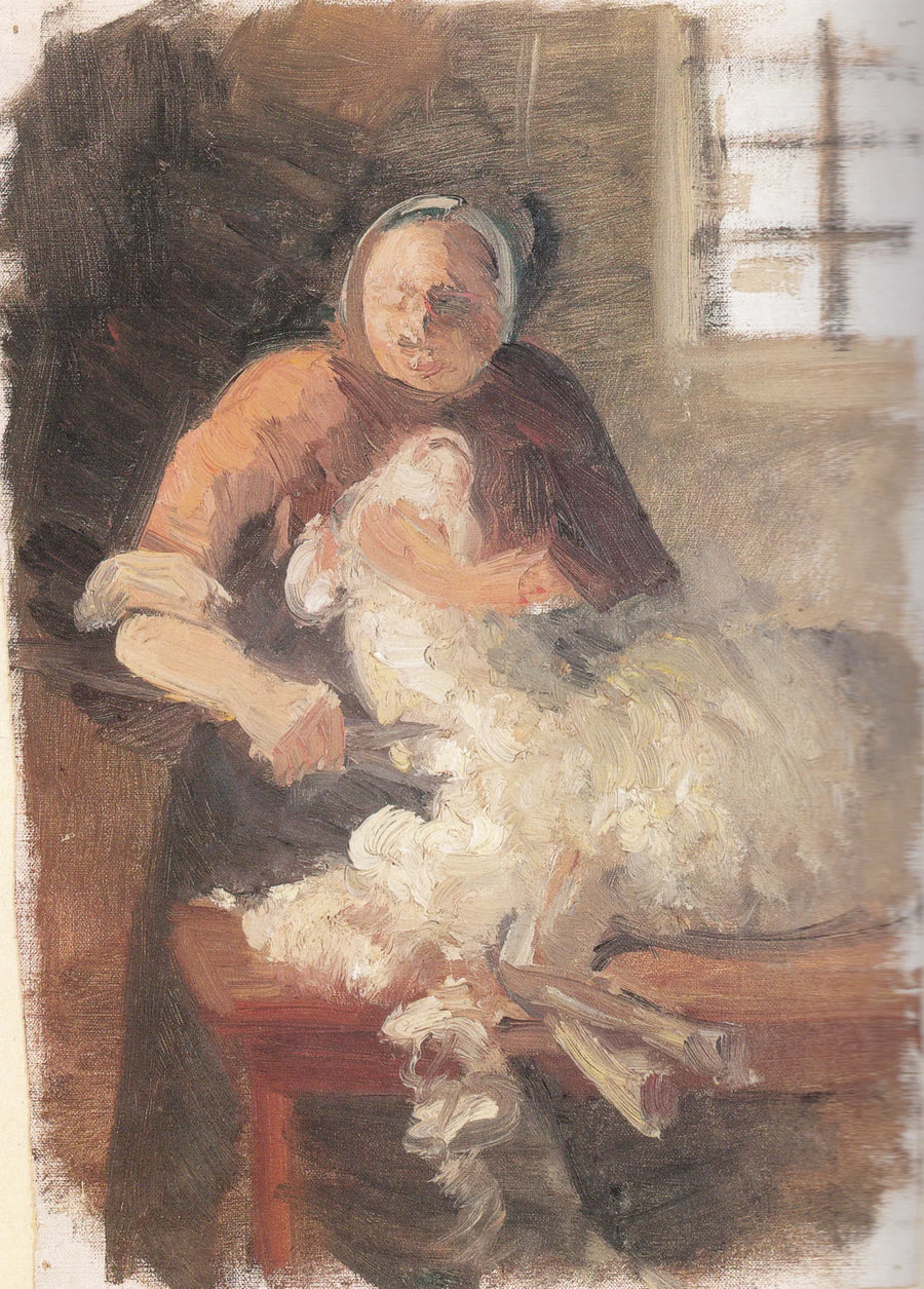 Une femme tond un mouton - Anna Ancher
