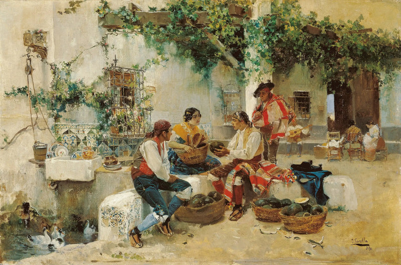Verkoop van meloenen - Joaquín Sorolla