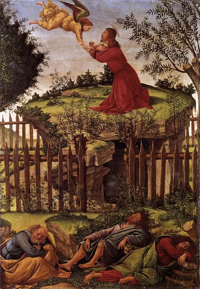 Het gebed in de Olijfboomgaard - Sandro Botticelli