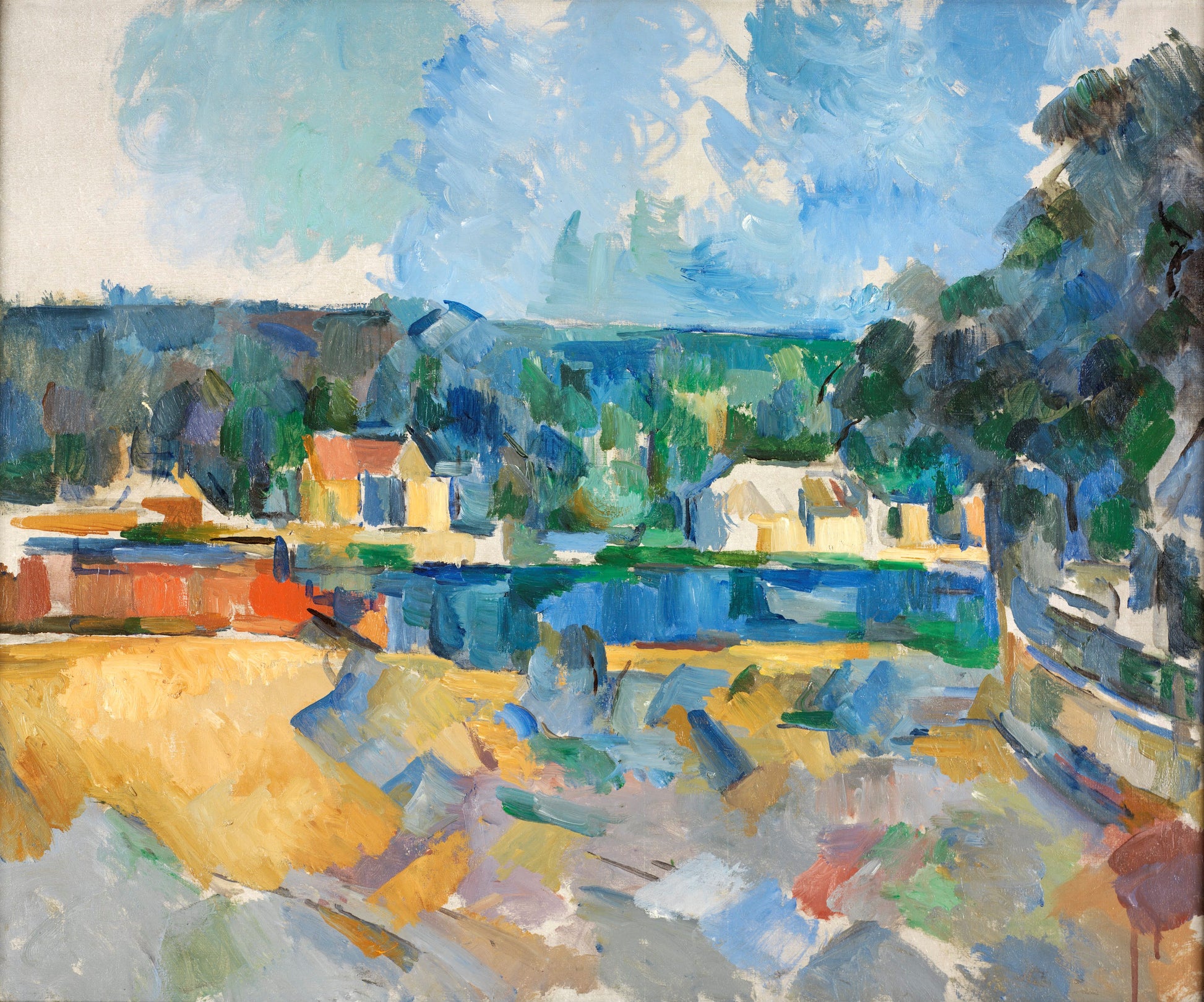 Reproduction du tableau « Au bord d'une rivière - Paul Cézanne » par Alpha Reproduction en peinture à l’huile