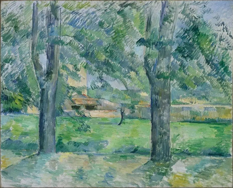 Weide en boerderij van Jas de Bouffan - Paul Cézanne