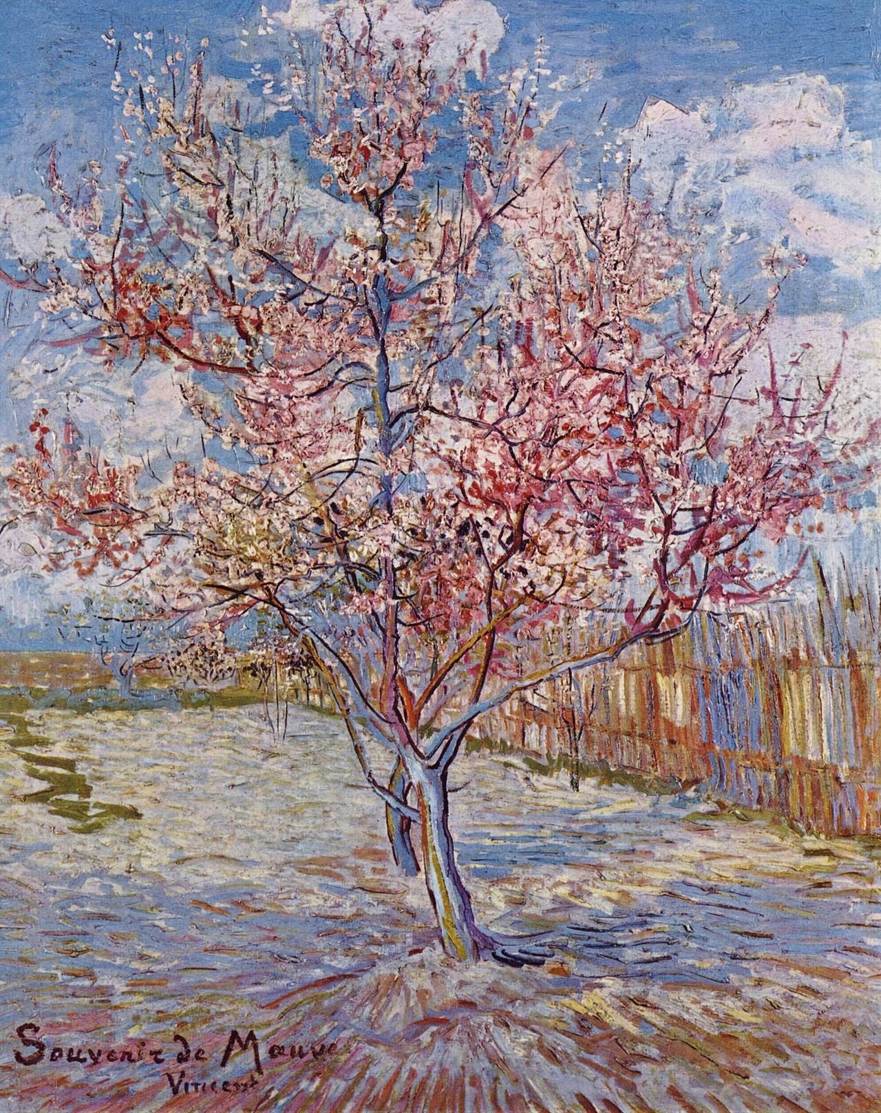 🌸 Bloeiende perzikboom – Vincent van Gogh (1888)