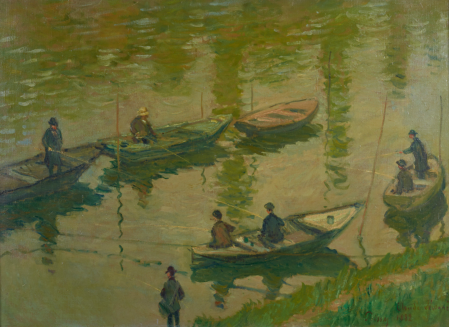 🎣 Vissers in de Seine bij Poissy – Claude Monet (1882)