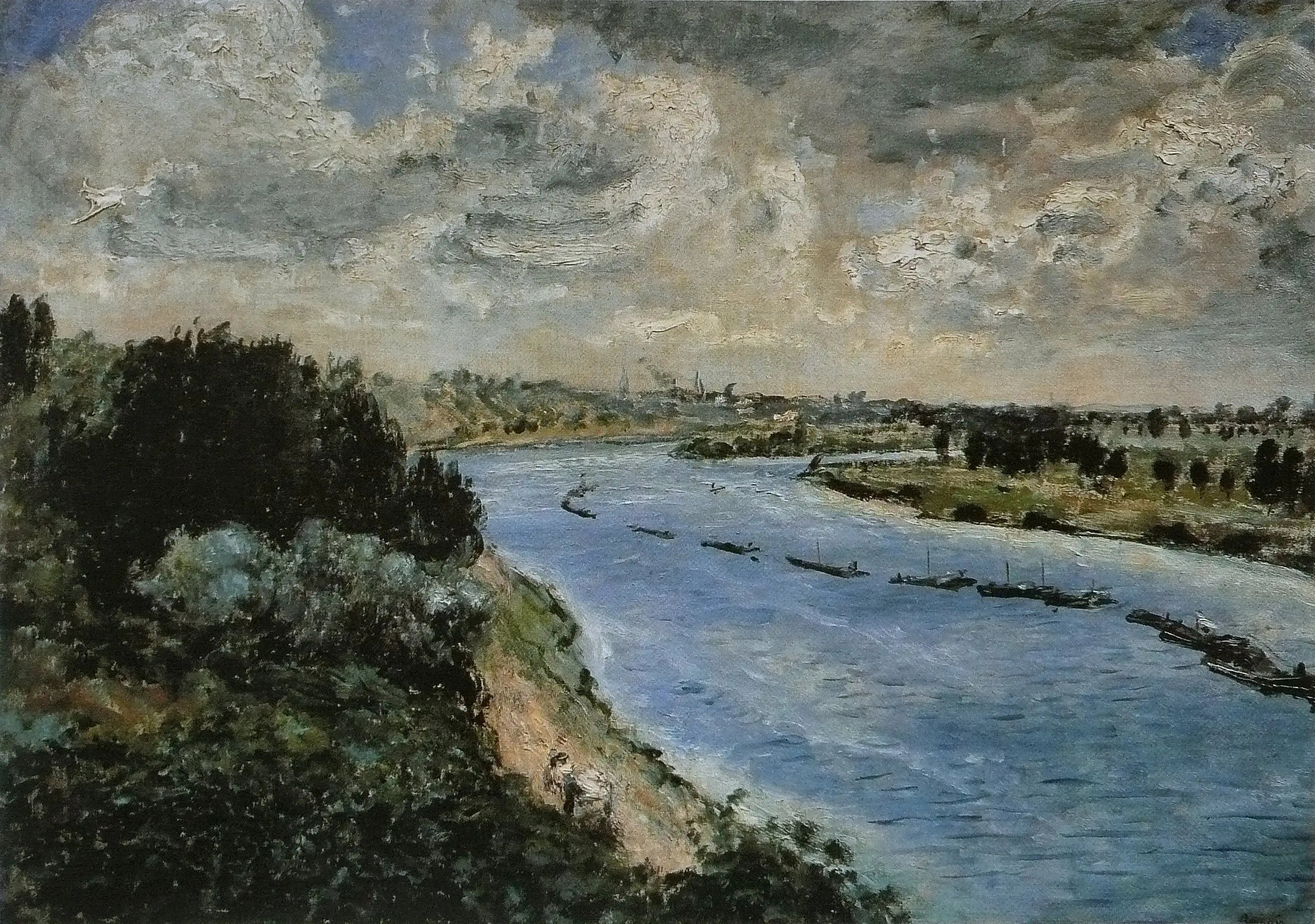 Reproduction du tableau « Chalands-sur-la-Seine - Pierre-Auguste Renoir » par Alpha Reproduction en peinture à l’huile