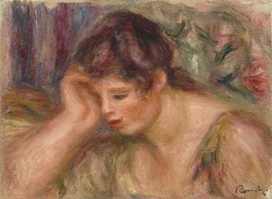 Vrouw met de elleboog leunend - Pierre-Auguste Renoir