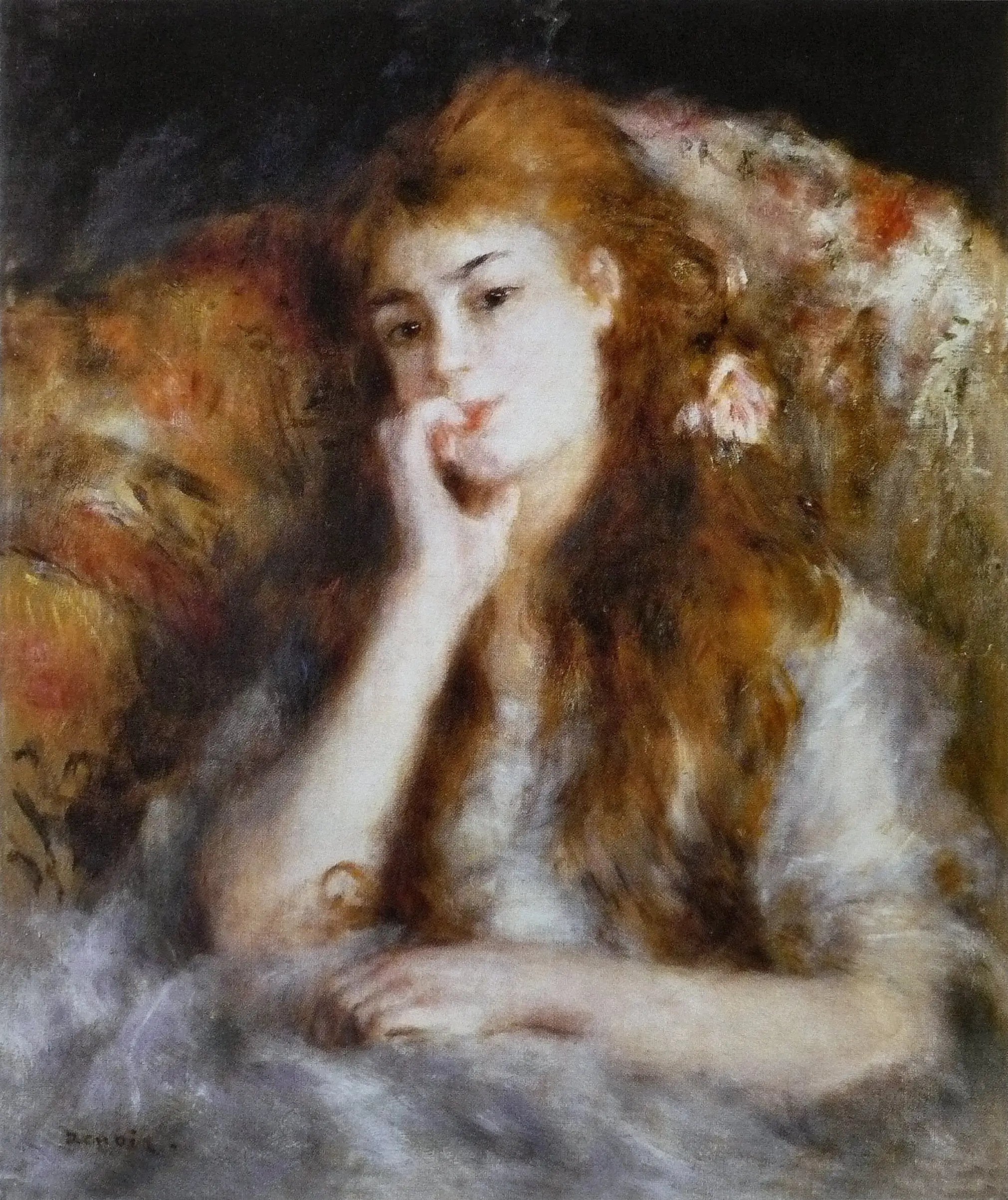 Reproduction du tableau « Jeune femme assise - Pierre-Auguste Renoir » par Alpha Reproduction en peinture à l’huile