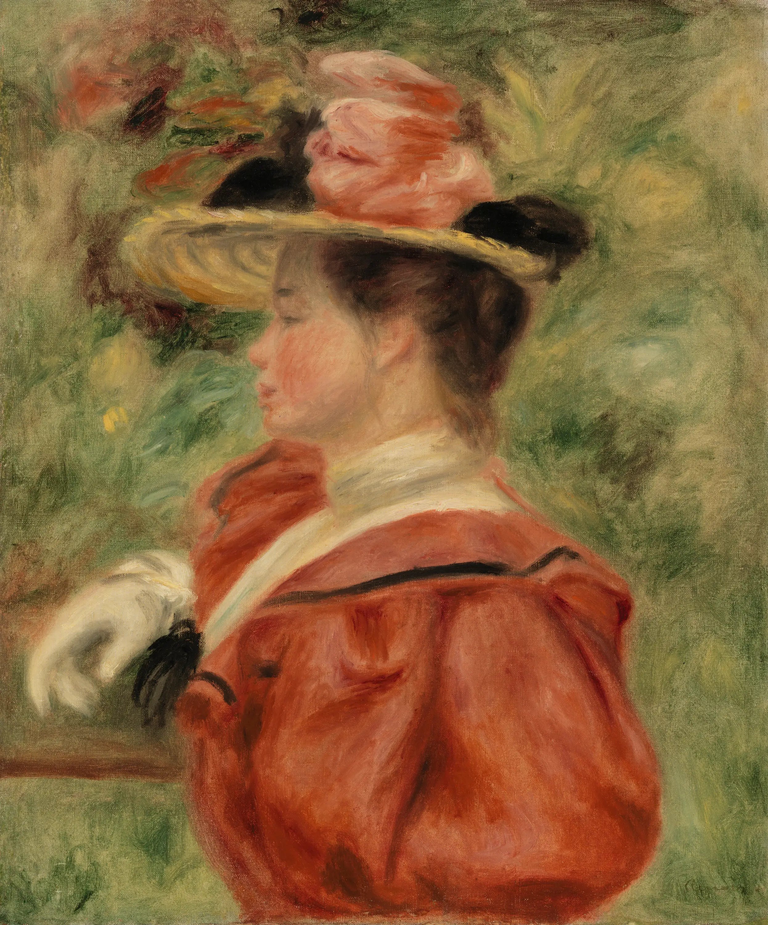 Reproduction du tableau « Femme au gant - Pierre-Auguste Renoir » par Alpha Reproduction en peinture à l’huile