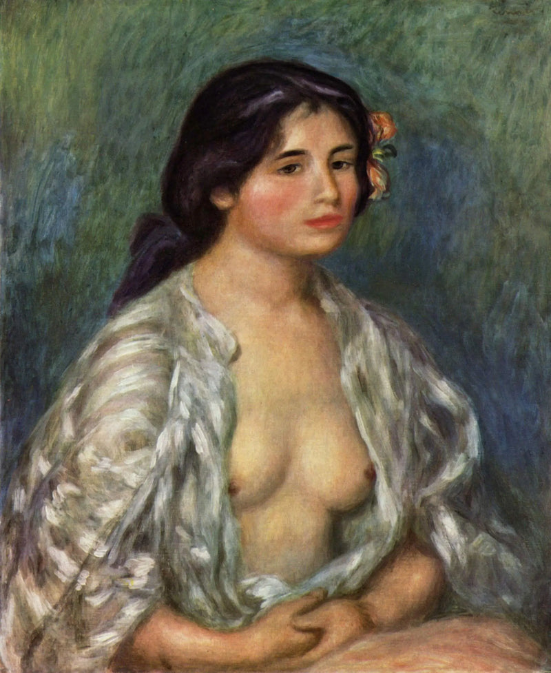 Gabriëlle met open blouse - Pierre-Auguste Renoir