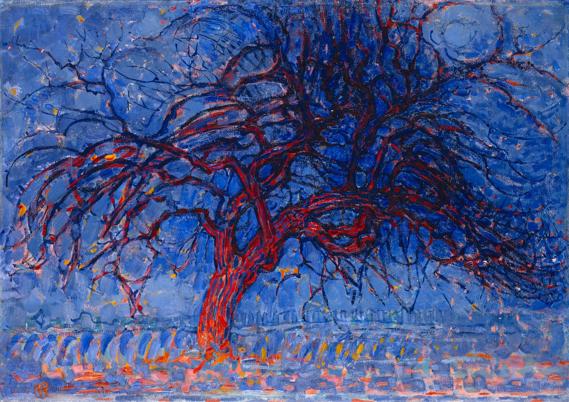 Reproduction du tableau « Arbre rouge - Piet Mondrian » par Alpha Reproduction en peinture à l’huile