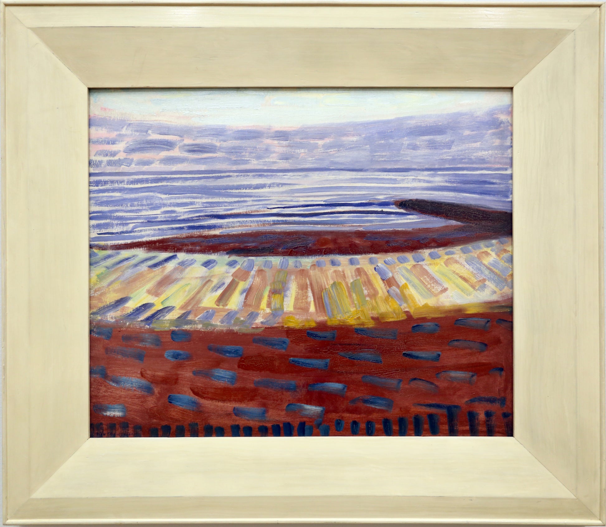 Reproduction du tableau « La mer après le coucher du soleil - Piet Mondrian » par Alpha Reproduction en peinture à l’huile