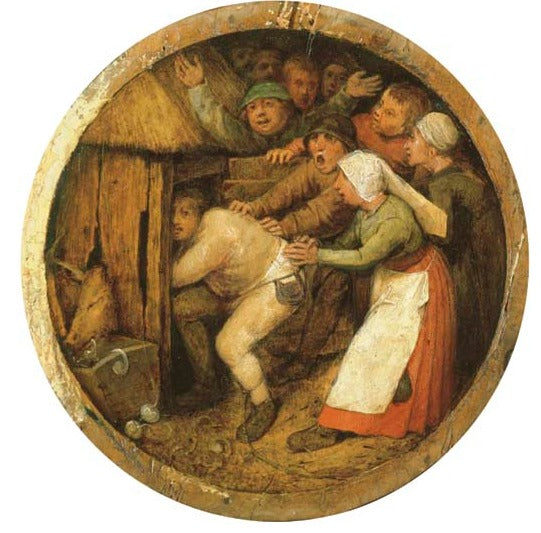 De Dronkenman gedreven in de modderpoel met de varkens - Pieter Brueghel de Oude