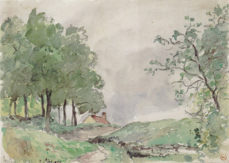 Landschap bij Pontoise - Camille Pissarro
