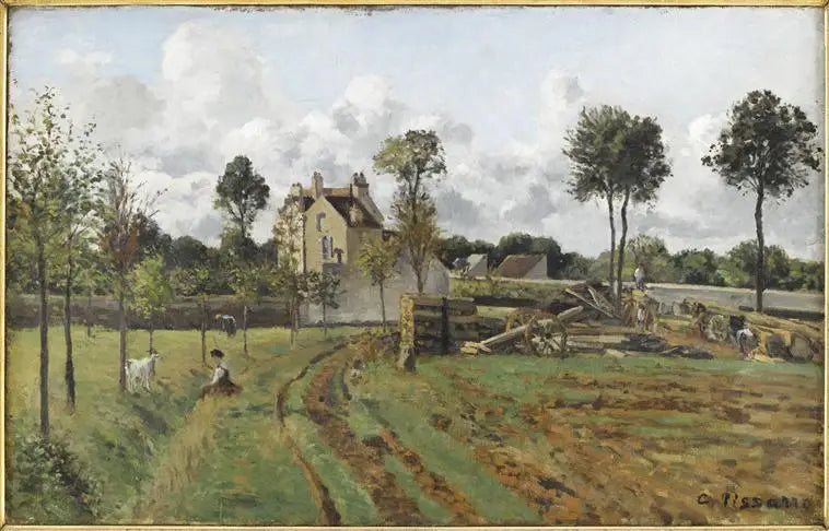 Reproduction du tableau « Allée de la Tour-du-Jongleur et Maison de M. Musy, Louveciennes - Camille Pissarro » par Alpha Reproduction en peinture à l’huile