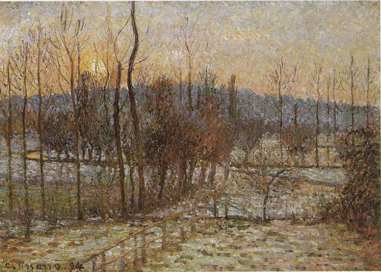Sneeuw, ondergang van de zon, Éragny - Camille Pissarro