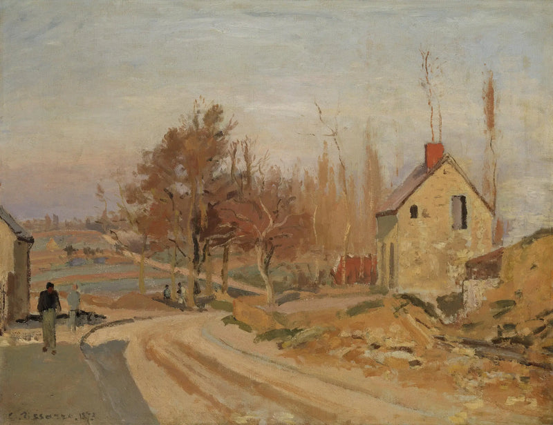 Route van Osny naar Pontoise, witte vorst - Camille Pissarro
