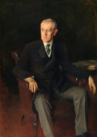 Reproduction du tableau « Portrait de Woodrow Wilson (1856-1924), président américain - John Singer Sargent » par Alpha Reproduction en peinture à l’huile