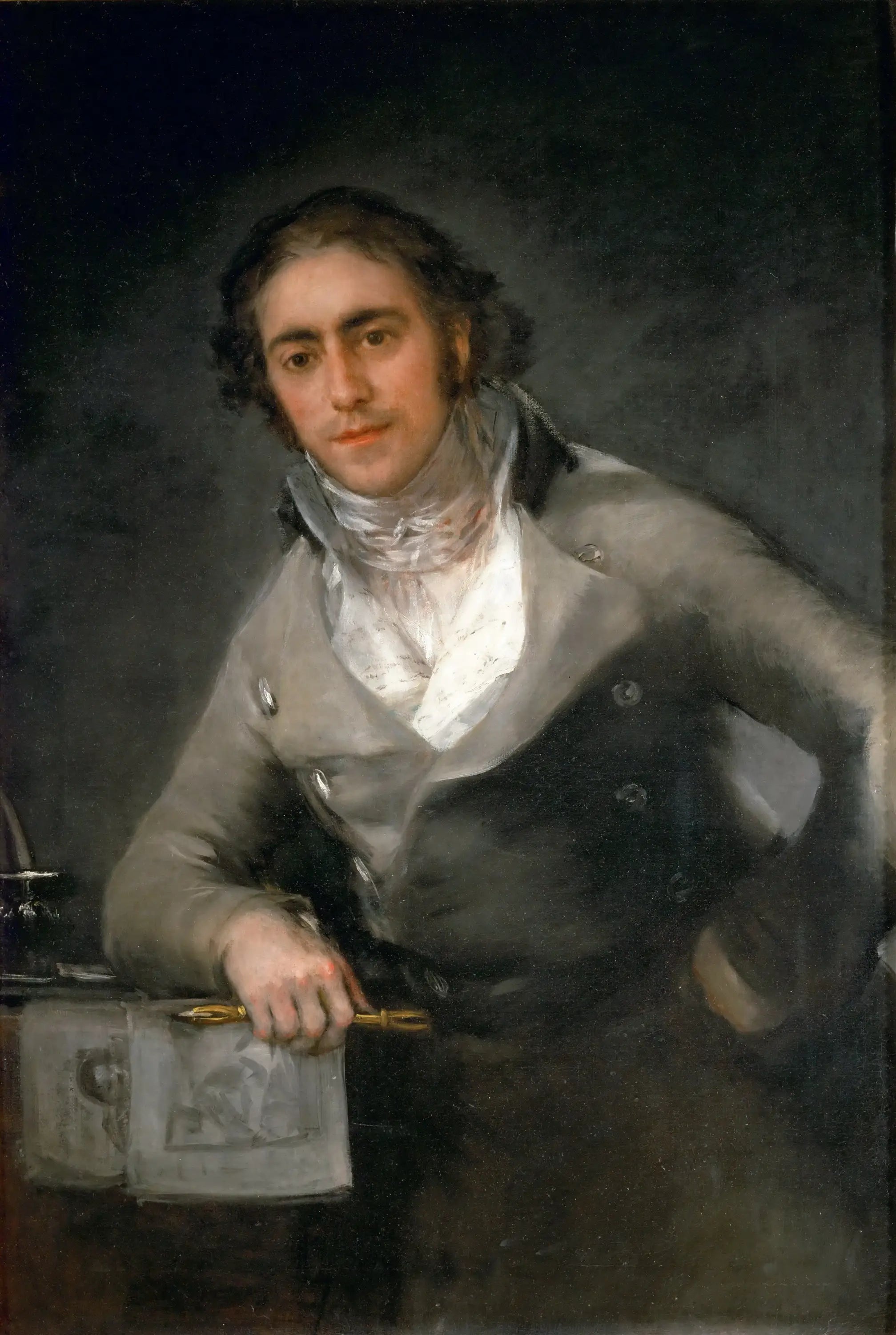 Reproduction du tableau « Portrait d'homme, dit aussi Portrait de Don Evaristo Pérez de Castro - Francisco de Goya » par Alpha Reproduction en peinture à l’huile