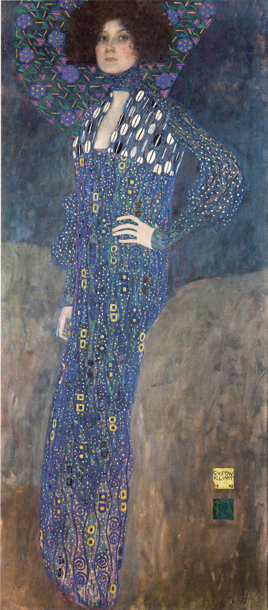 💙 Portret van Emilie Flöge – Gustav Klimt (1902)