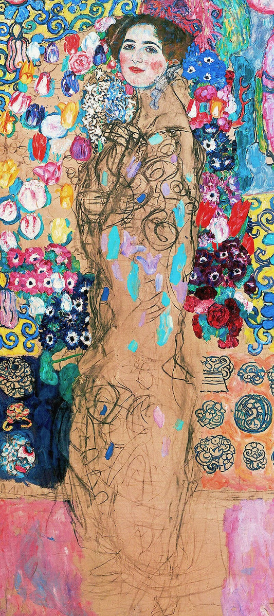 🌸🎨 Portret van Maria Munk (onafgewerkt) – Gustav Klimt (rond 1917–1918)
