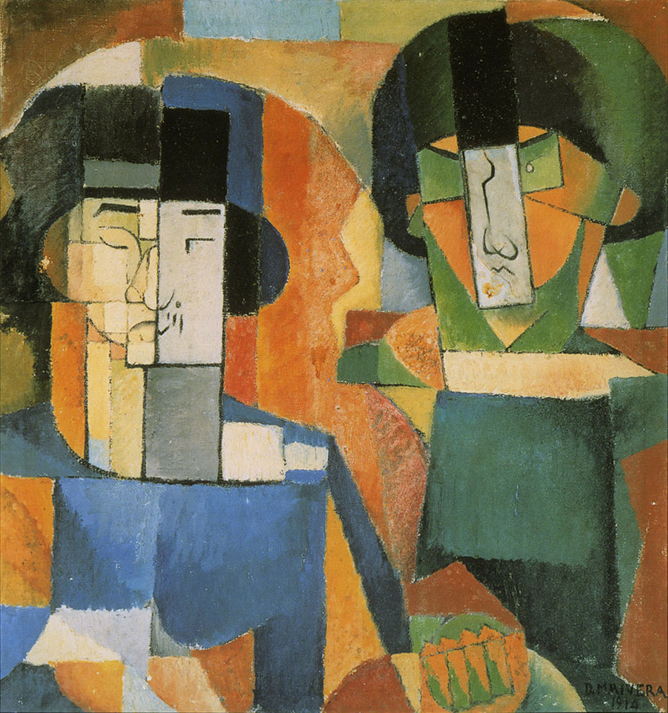 Portret van de heren Kawashima en Foujita – Diego Rivera (1914)