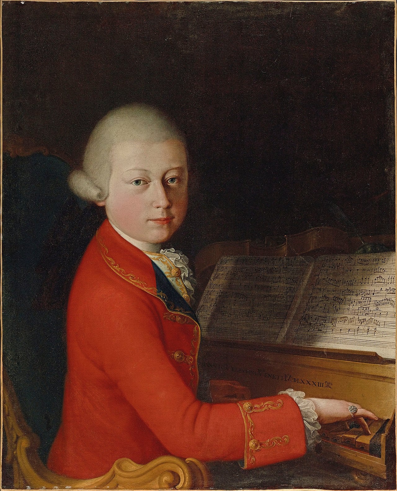 Portret van Wolfgang Amadeus Mozart op 13-jarige leeftijd in Verona (1770) – Giambettino Cignaroli