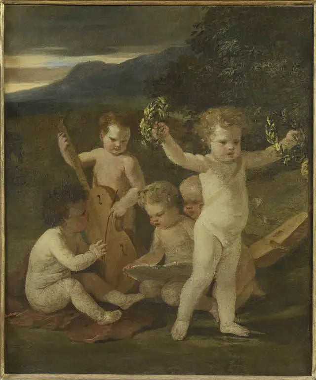 Cinq putti musiciens - Nicolas Poussin - Alpha Reproduction