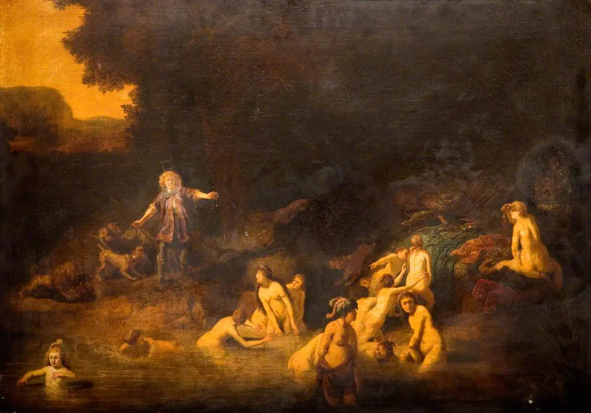 Reproduction du tableau « Diane et Actéon - Rembrandt » par Alpha Reproduction en peinture à l’huile